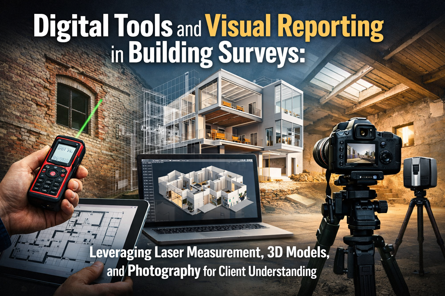 Digital Tools and Visual Reporting in Building Surveys: Leveraging Laser Measurement, 3D Models, and Photography for Client Understanding