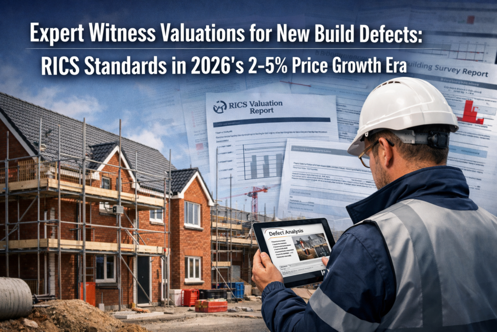 Expert Witness Valuations for New Build Defects: RICS Standards in 2026's 2-5% Price Growth Era