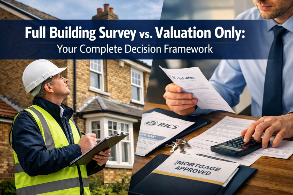 When Do You Need a Full Building Survey vs. a Valuation Only? A Chartered Surveyor’s Decision Framework for UK Buyers and Lenders