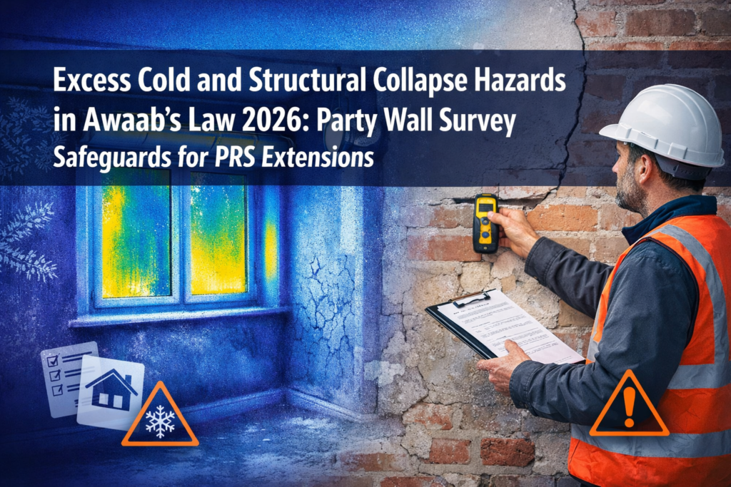 Excess Cold and Structural Collapse Hazards in Awaab’s Law 2026: Party Wall Survey Safeguards for PRS Extensions