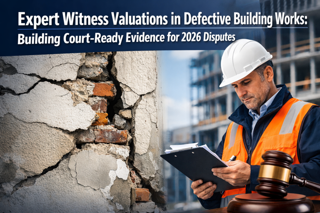 Expert Witness Valuations in Defective Building Works: Building Court-Ready Evidence for 2026 Disputes