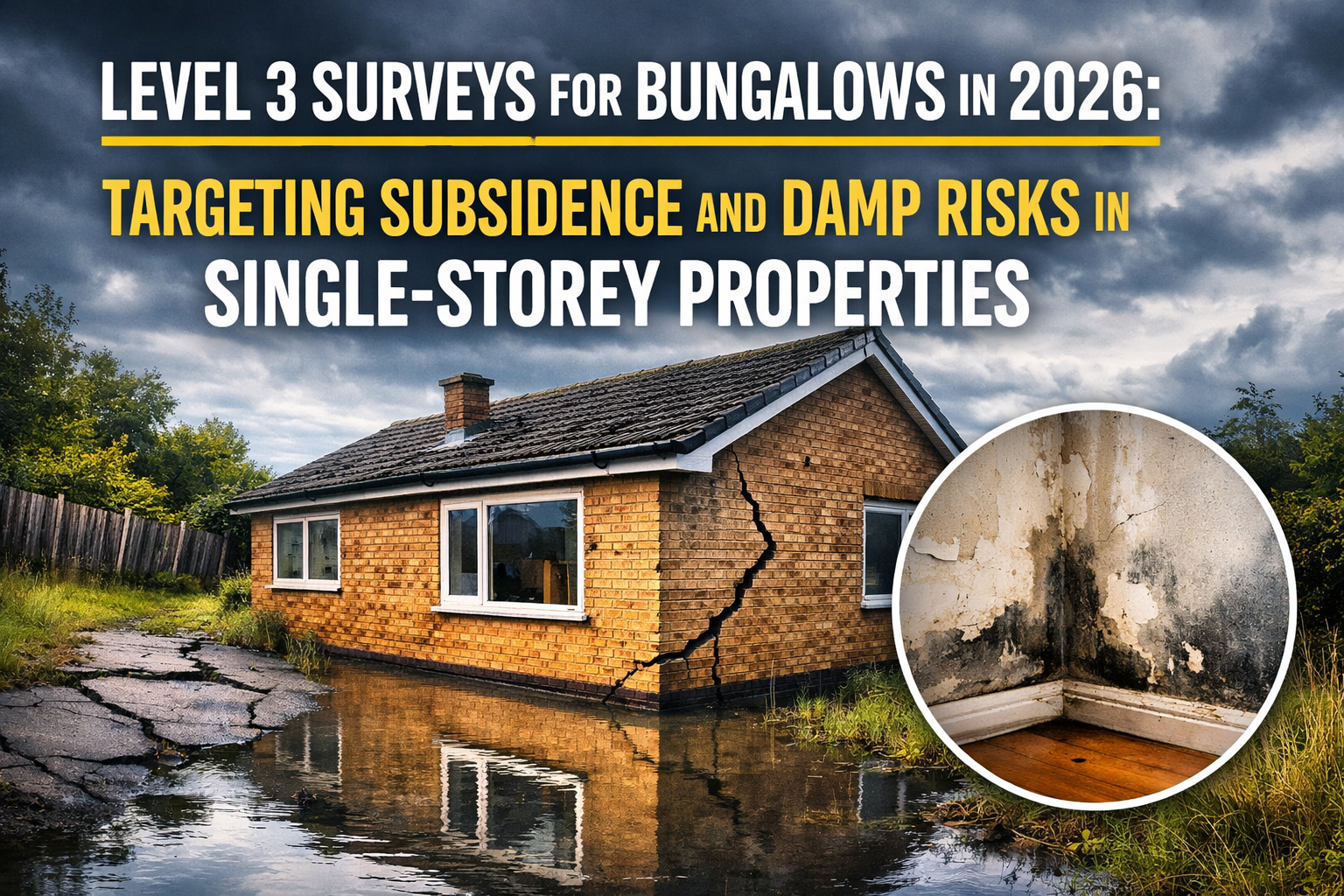 Level 3 Surveys for Bungalows in 2026: Targeting Subsidence and Damp Risks in Single-Storey Properties