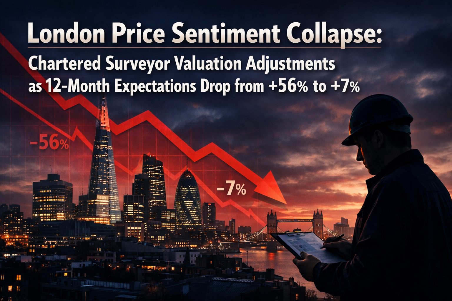 London Price Sentiment Collapse: Chartered Surveyor Valuation Adjustments as 12-Month Expectations Drop from +56% to +7%