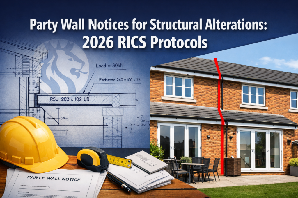 Party Wall Notices for Structural Alterations: 2026 RICS Protocols for Beam Insertions and Breast Removals