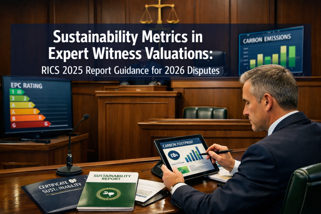 Sustainability Metrics in Expert Witness Valuations: RICS 2025 Report Guidance for 2026 Disputes