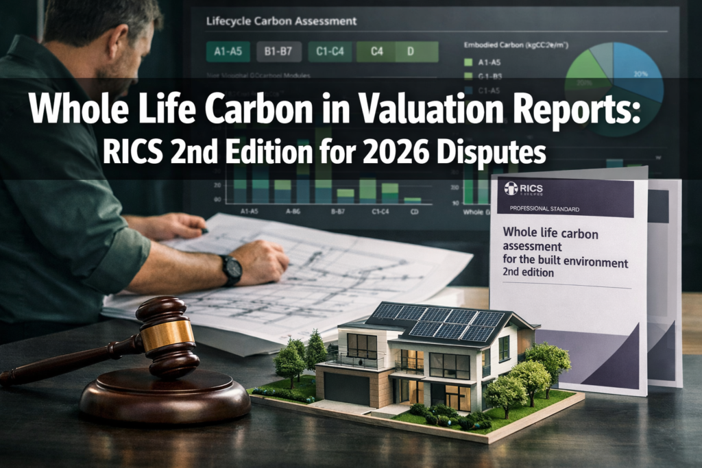 Whole Life Carbon Assessments in Valuation Reports: Applying RICS 2nd Edition Guidance for 2026 Disputes