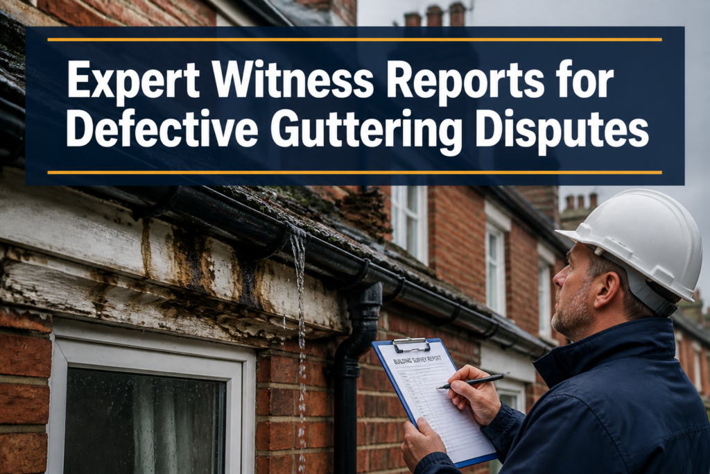 Expert Witness Reports for Defective Guttering Disputes: Building Pathology Insights and CPR Compliance