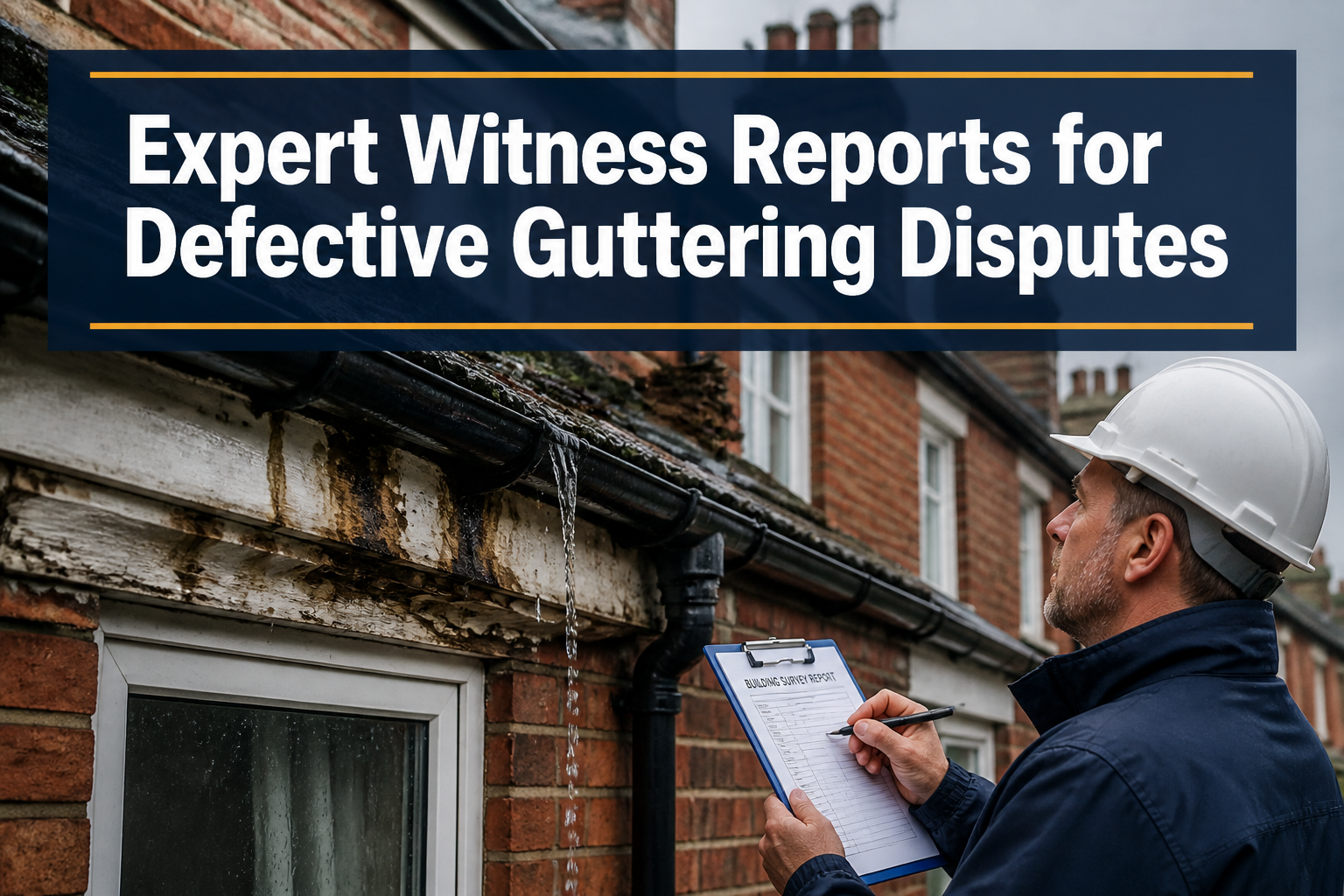 Expert Witness Reports for Defective Guttering Disputes: Building Pathology Insights and CPR Compliance