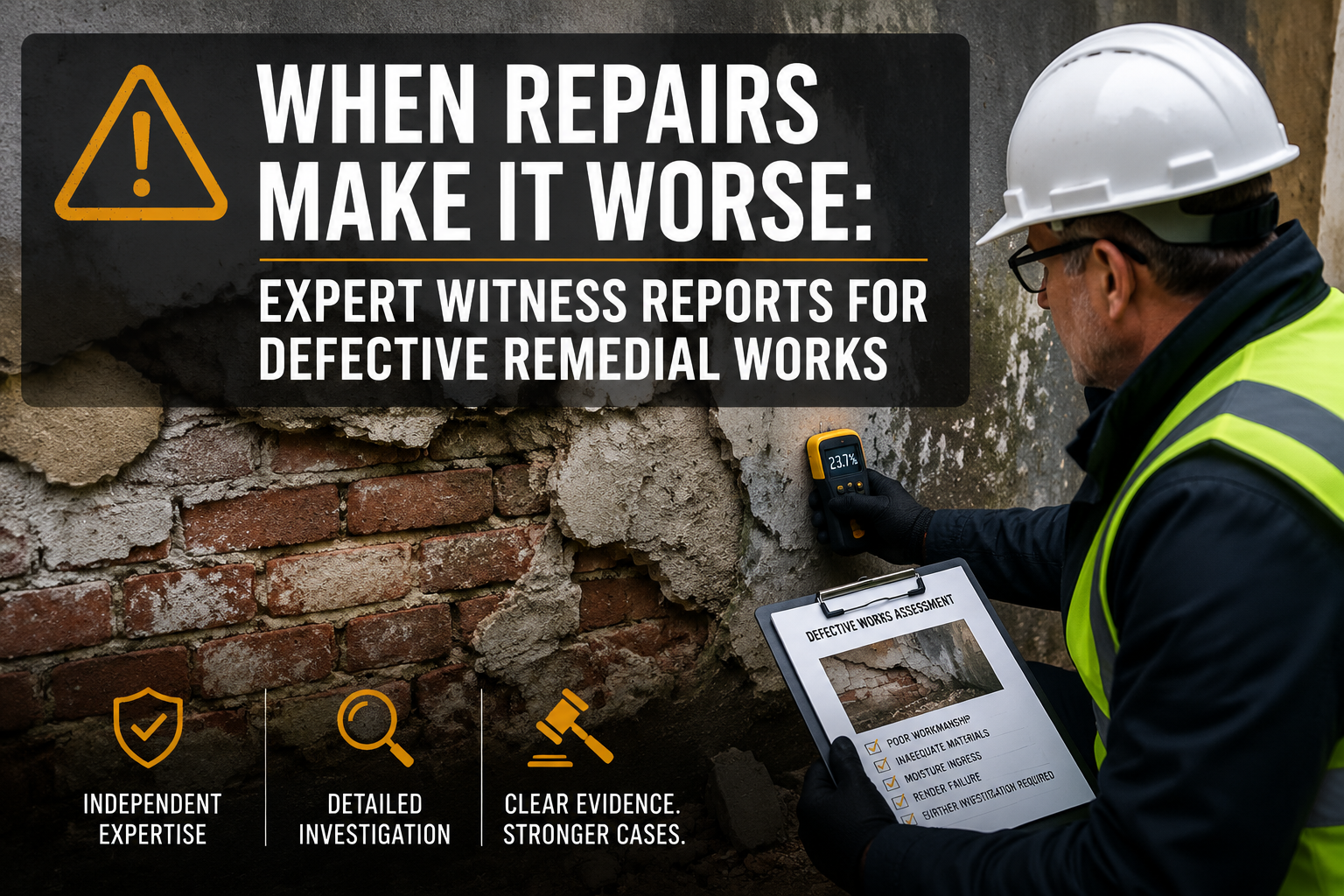 Expert Witness Reports for Defective Remedial Works: When Repairs Make a Property Worse
