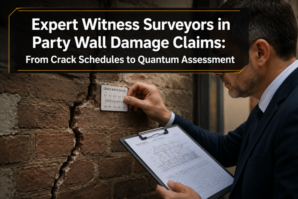 Expert Witness Surveyors in Party Wall Damage Claims: From Crack Schedules to Quantum Assessment