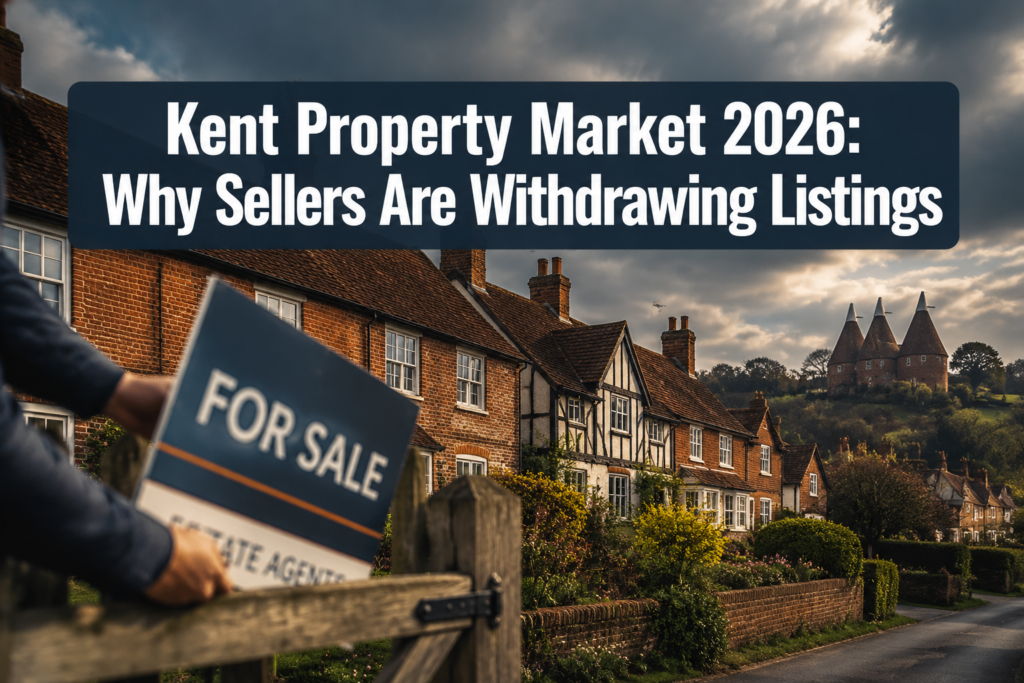 Kent property market 2026 sellers withdrawing listings overvaluing