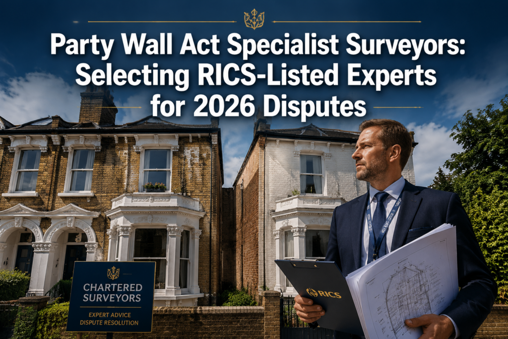 Party Wall Act Specialist Surveyors: Selecting from RICS-Listed Experts for 2026 Disputes