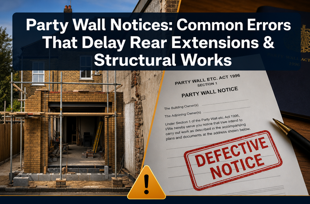 Party Wall Notices for Rear Extensions and Internal Structural Remodelling: Common Errors That Delay Projects