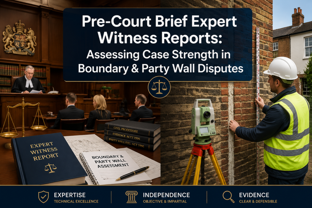 Pre-Court Brief Expert Witness Reports: Assessing Case Strength in Boundary and Party Wall Disputes