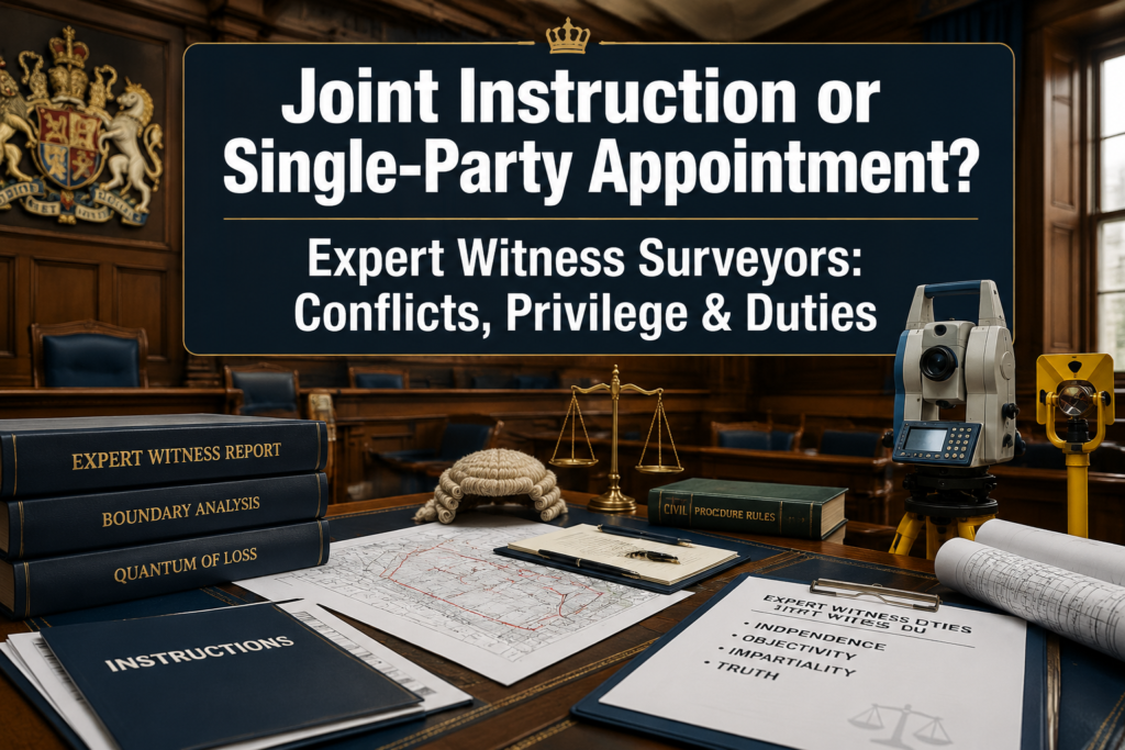 Joint Instruction or Single‑Party Appointment? How Expert Witness Surveyors Should Navigate Conflicts, Privilege and Duties