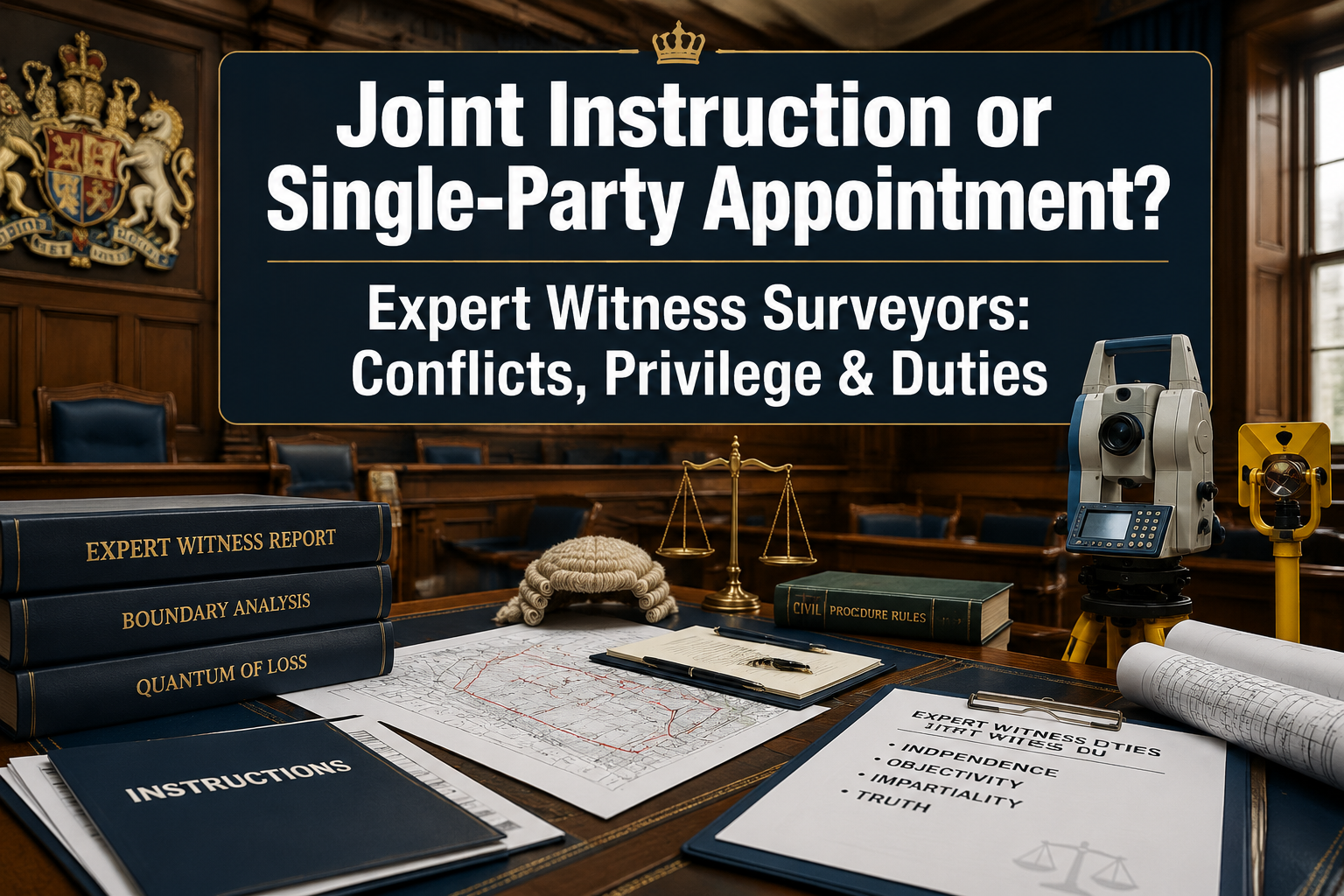 Joint Instruction or Single‑Party Appointment? How Expert Witness Surveyors Should Navigate Conflicts, Privilege and Duties