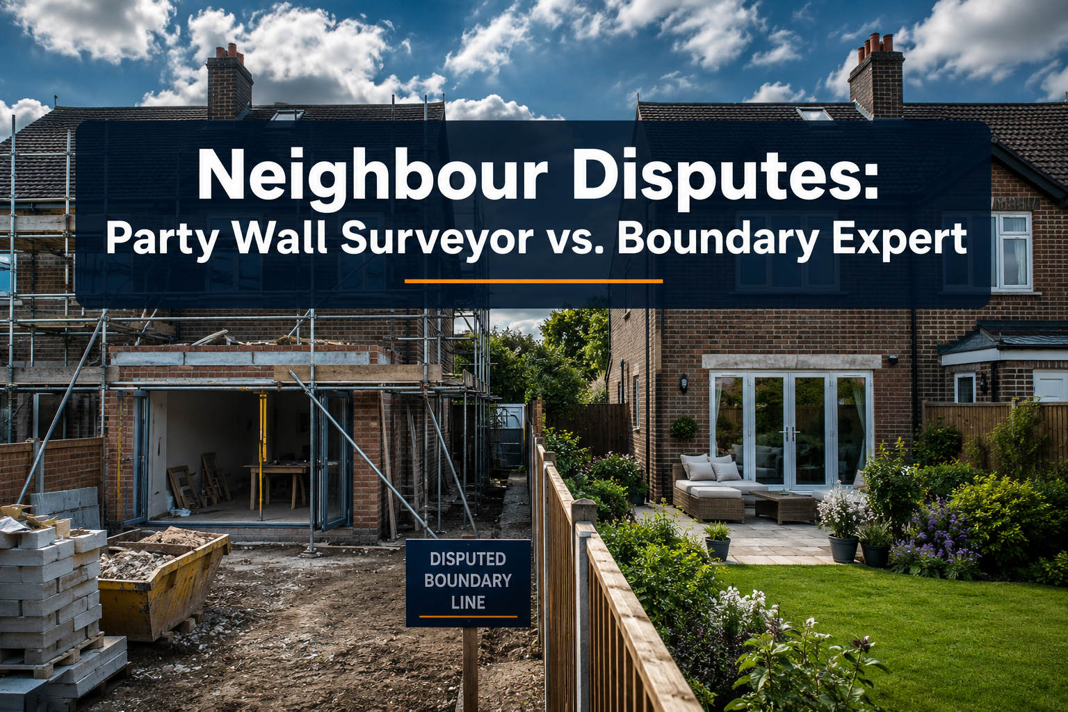 Neighbour Disputes Over Boundaries and Extensions: When to Bring in a Party Wall Surveyor vs. a Boundary Expert
